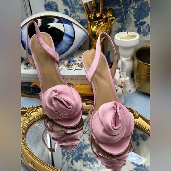 🆕 TED BAKER LONDON 🧿 NWOB ARIA ROSE Pink Floral Applique Sandal, Sz 6.5 / 37 - Picture 4 of 14